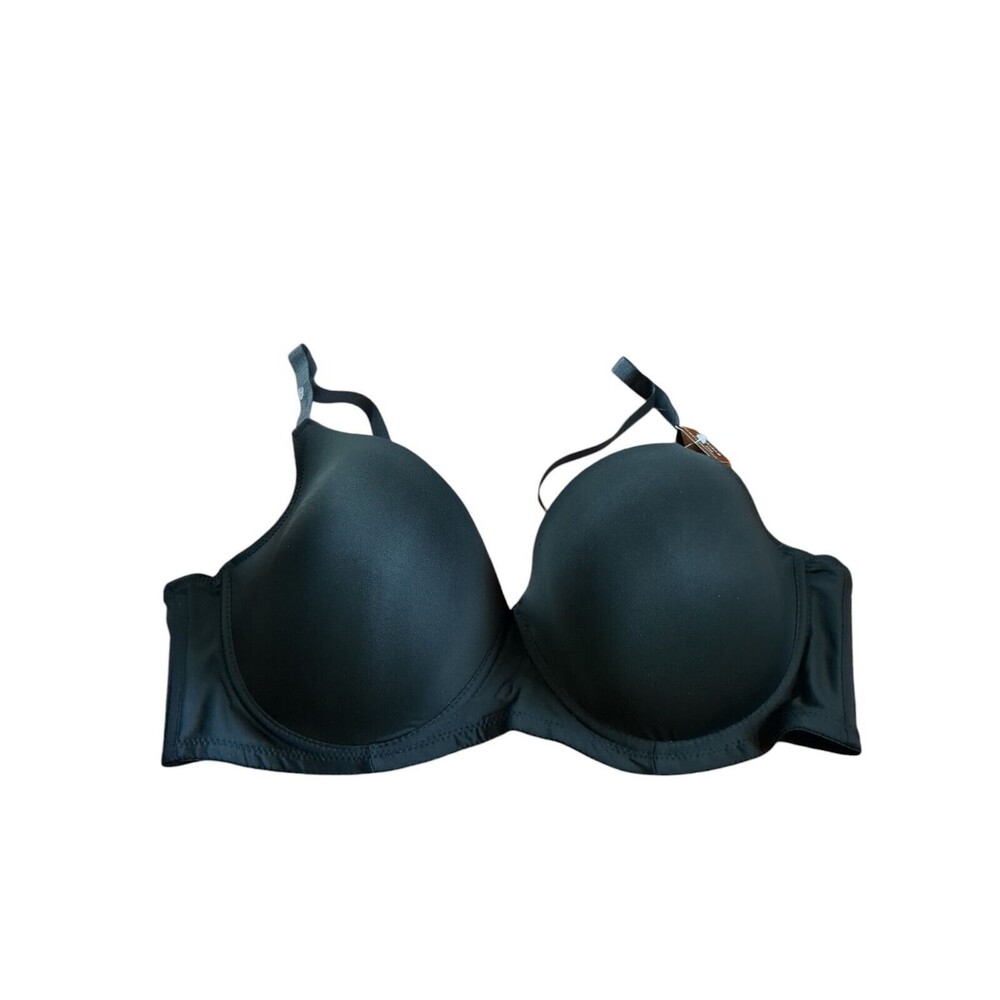 Women's RN 93010 Black Lightly Padded Plunge Push Up Underwire Bra Size 44D
